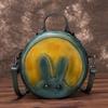 Сумка на одно плечо, круглая милая сумка через плечо Rabbit, винтажная контрастная круглая сумка ручной работы, круглая сумка