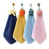 Hand Towel 4pcs Hanging Towel Cartoon Pure Coral Fleece Cloth Double-Sided Water Absorption Hanging Kitchen Towel