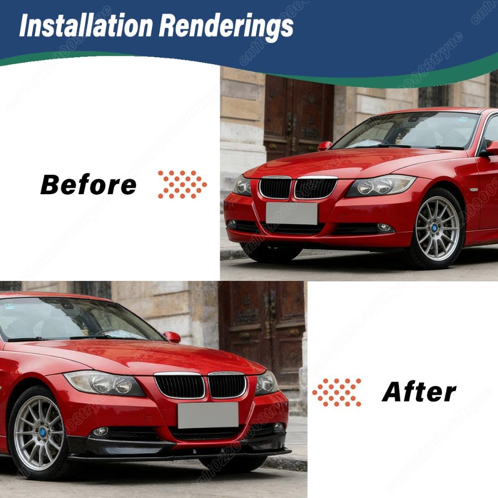 For BMW 3 Series E90 E91 Pre-facelift 320i 330i 2005 2006 2007 2008 Car Front Bumper Splitter Spoiler Lip Body Modification Kit