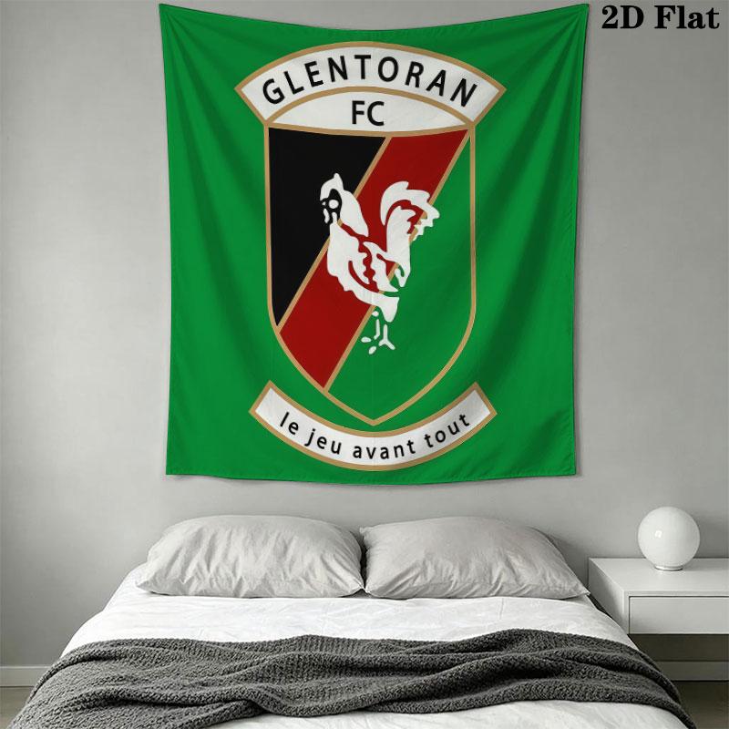 Glentoran Heart Wall Hanging Printed Fabric Blanket Decorative Tapestries for Bedroom Living Room Home Decor