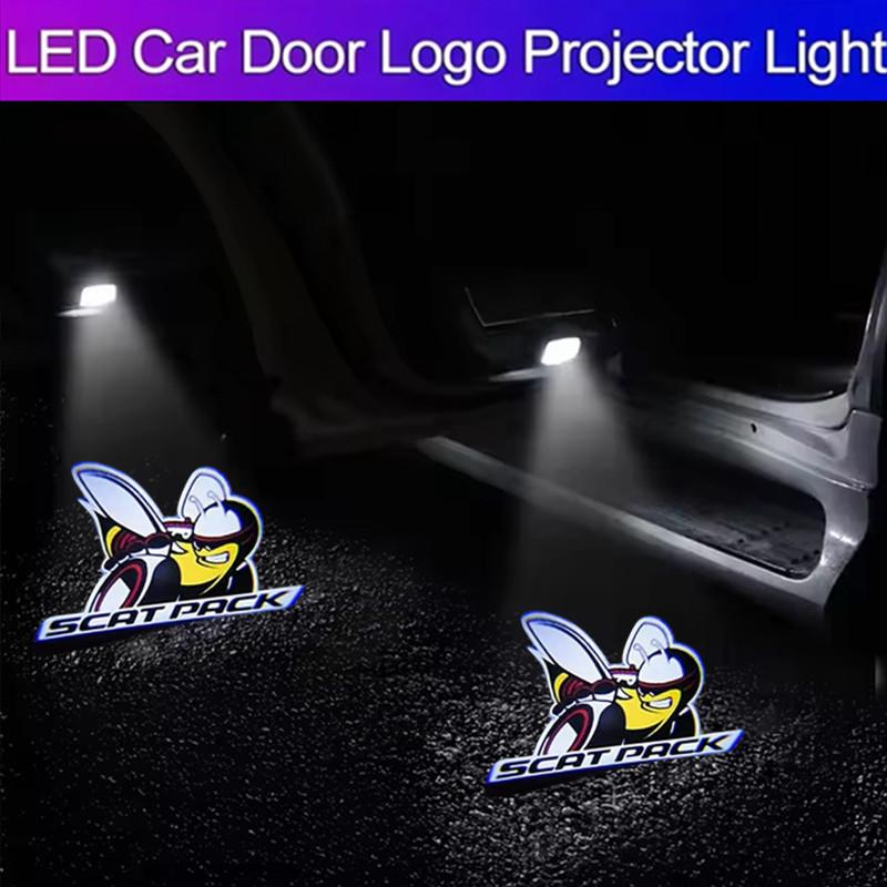 HD Car Door Welcome Light Led Projector Lamp For DODGE Challenger SRT Scat Pack Demon Charger Hellcat UU9