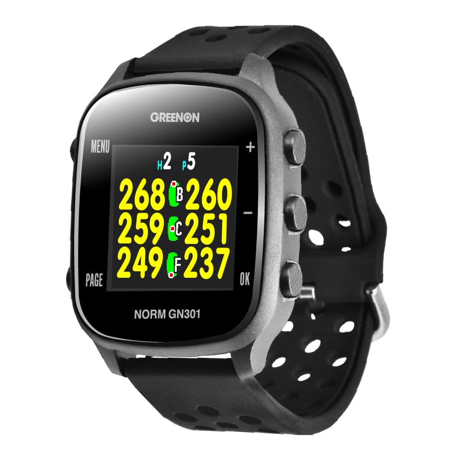 GreenOn Наручные часы для гольфа Norm II Plus с Michibiki Цвет THE GOLF WATCH NORM II Модель с отображением зеленой волнистости Совместимый L1S, ЖК-дисплей, Plus/Norm GN301,