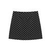 Женская юбка-трапеция большого размера в черный горошек, короткая - Универсальная, облегающая бедра, Подходит для миниатюрных, для весны/осени