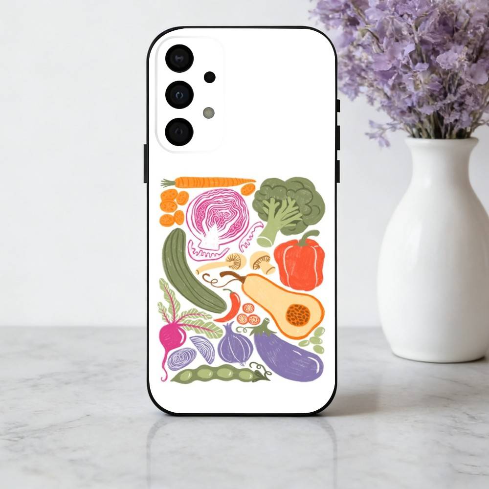 INS МИЛЫЙ Органический Овощной Чехол Для Телефона Для Samsung Galaxy A73,A72,A71,A70,A53,A52,A51,Мягкий Силиконовый Черный Чехол