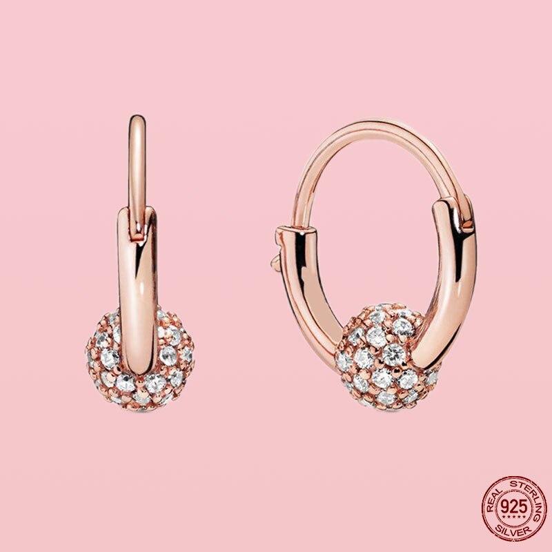 Новые серьги-кольца из стерлингового серебра 925 пробы с блестящими бусинами для женщин, серьги-подвески, серьги-подвески, ювелирные украшения Joyas