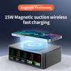 140 Вт Магнитная Беспроводная Зарядка GaN USB C Зарядное Устройство PD 100 Вт USB Type-C QC3.0 Настольная Быстрая Зарядка Для Mackook Планшета iPhone Samsung