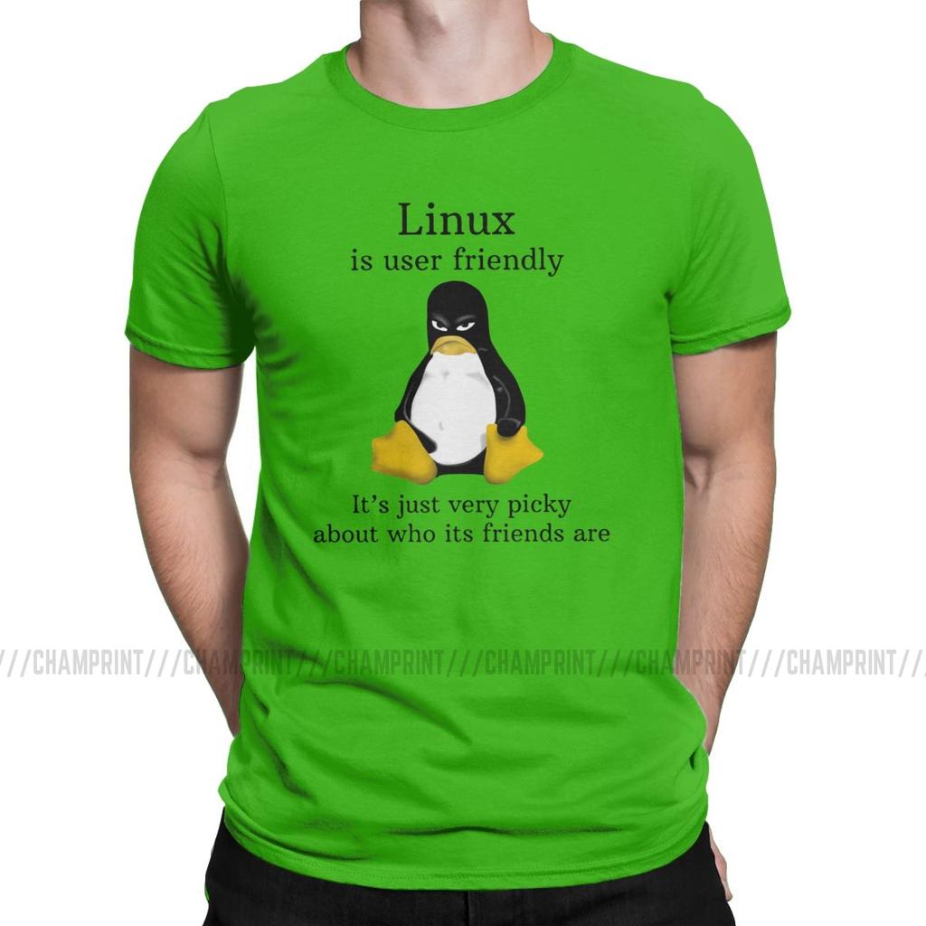 Linux удобен для пользователя футболки Мужчины Arch Linux Tux Программист Компьютерный разработчик Футболка Geek Nerd