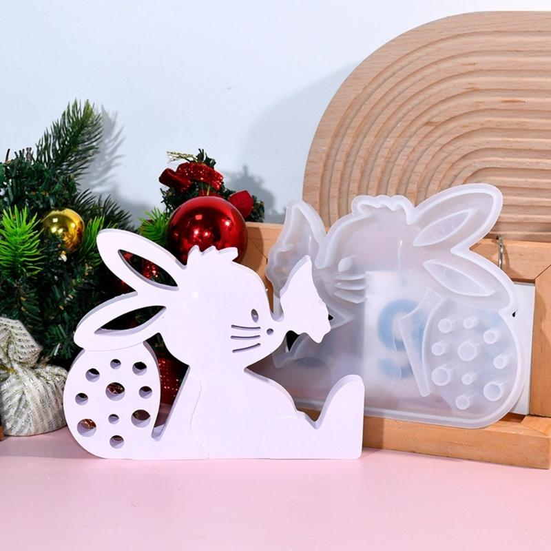 High Temperature Resistant Food Grade Silicone Easter Rabbit Mold for Handmade Craft Projects and Holiday Ornaments