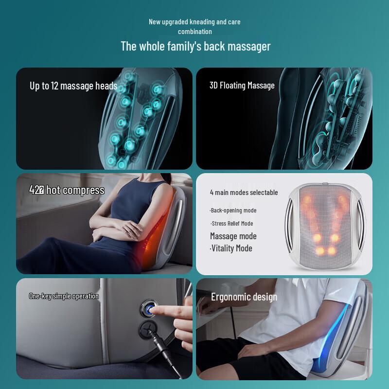 Philips Lumbar Massager Cushion with Heat and Kneading
