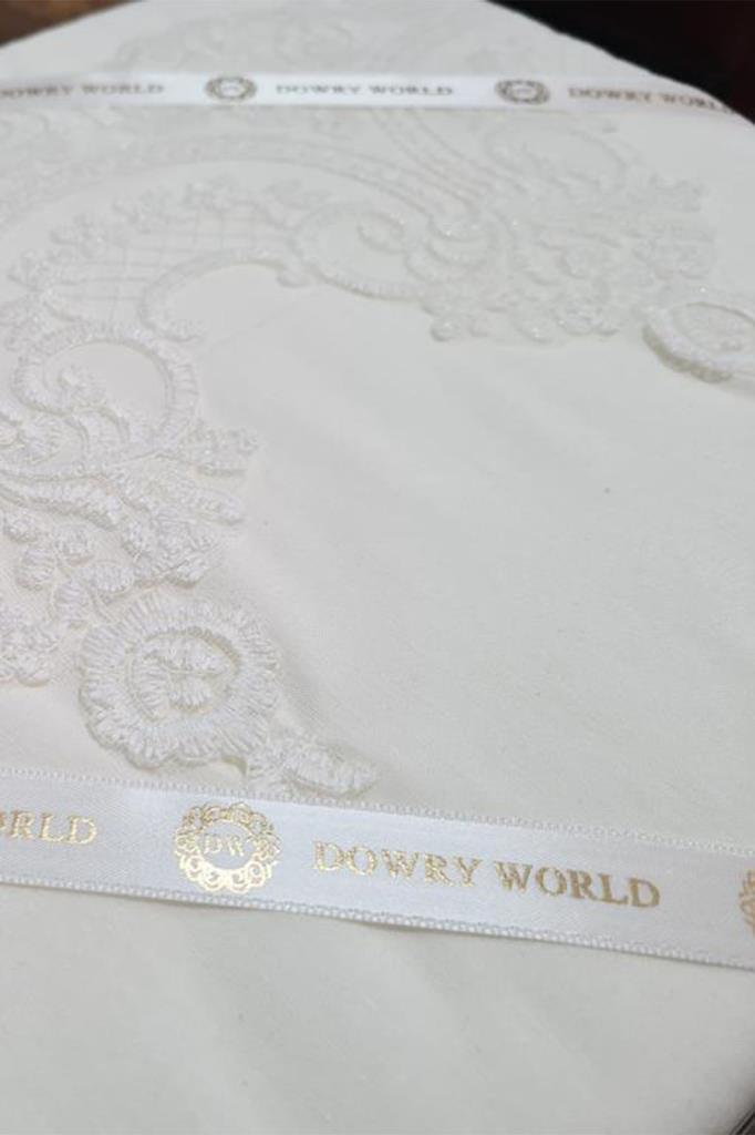 Sultans Duvet Cover Set 6pcs, Duvet Cover 200x220, Bedsheet 240x260 Cotton Fabric, Full Size, Double Size Cream