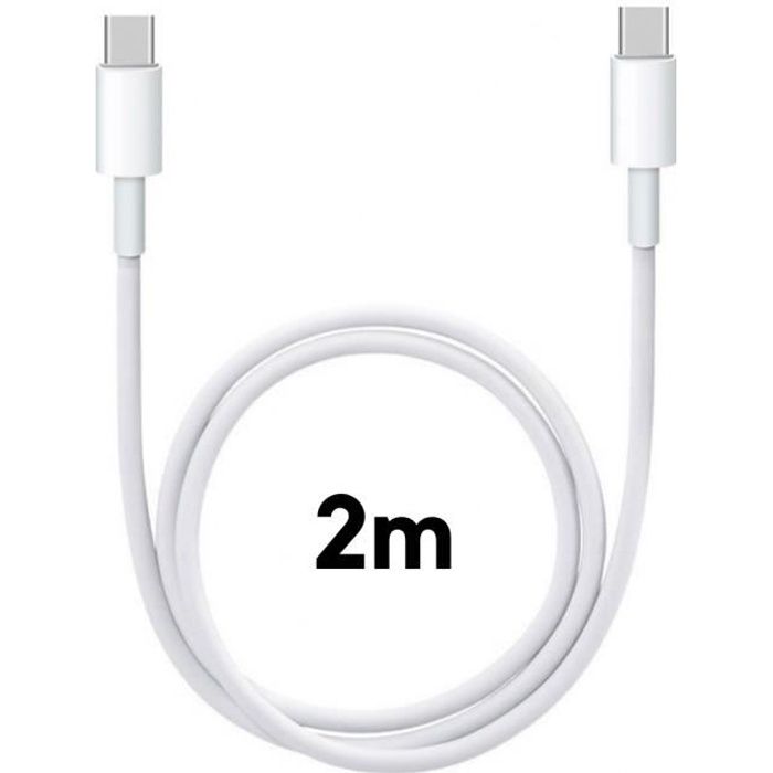 Cable USB-C USB-C 2m pour iPad Pro 12,9 pouces - iPad Pro 11 pouces - iPad Air 4 Phonillico®