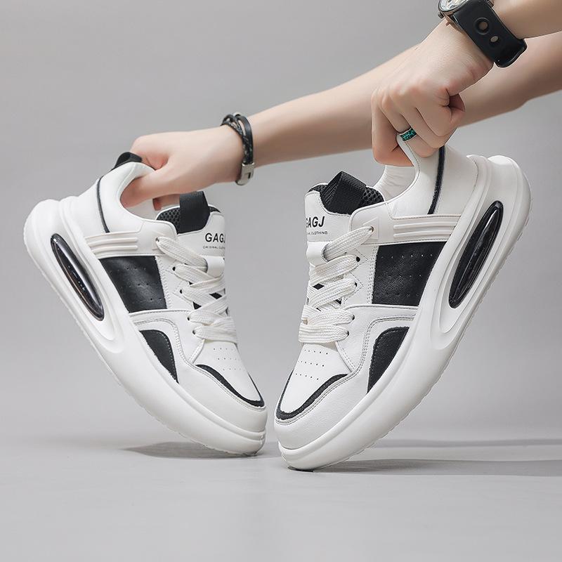 Мужские весенние и осенние туфли на воздушной подушке, мужские белые туфли, увеличивающие рост, дышащие, повседневные, спортивные, на толстой подошве, папины туфли