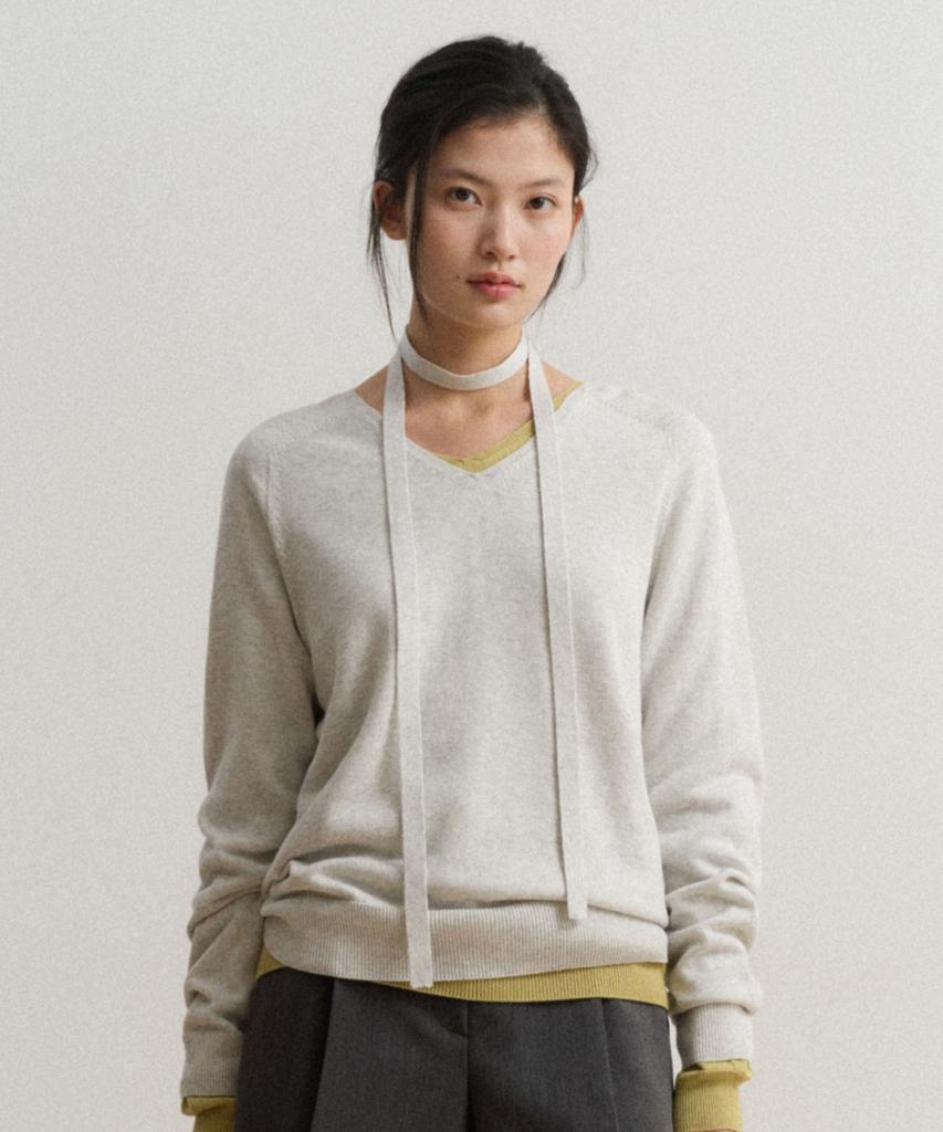 TOWAV Liss V Tie Knit_Grey