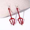 1 пара серег-дьяволят, серьги на Хэллоуин, висячие красные дьявольские аксессуары для женщин