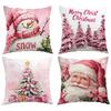Christmas Atmosphere Decorative Pillow Printed Pillow Santa Claus Pillow Cover Christmas Atmosphere