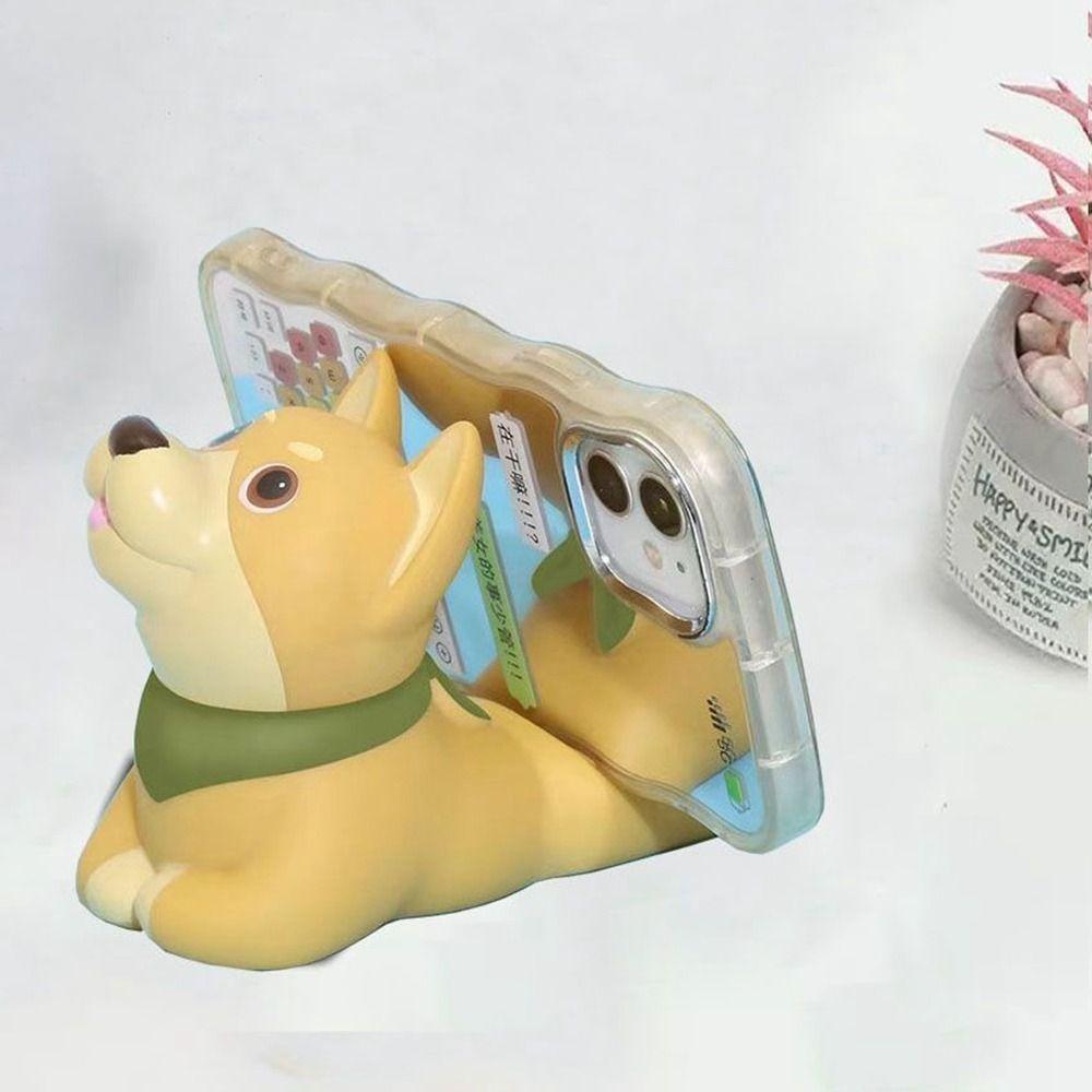 Мультяшный держатель для телефона в виде животного Милый держатель-декор с собакой Креативный ленивый держатель для телефона Настольные украшения