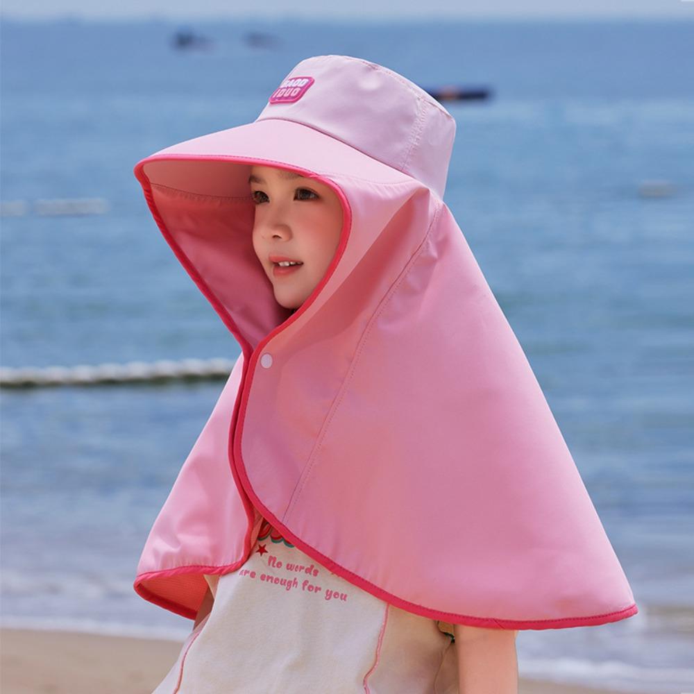 Big Brim Baby Fisherman Hat Sun Protection Extended Shawl Sunscreen Hat Bucket Cap Neck Cover Children Beach Cap Outdoor