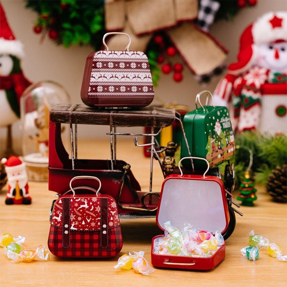 Kids Gift Christmas Tin Box Tinplate Handbags New Mini Iron Boxes  Christmas