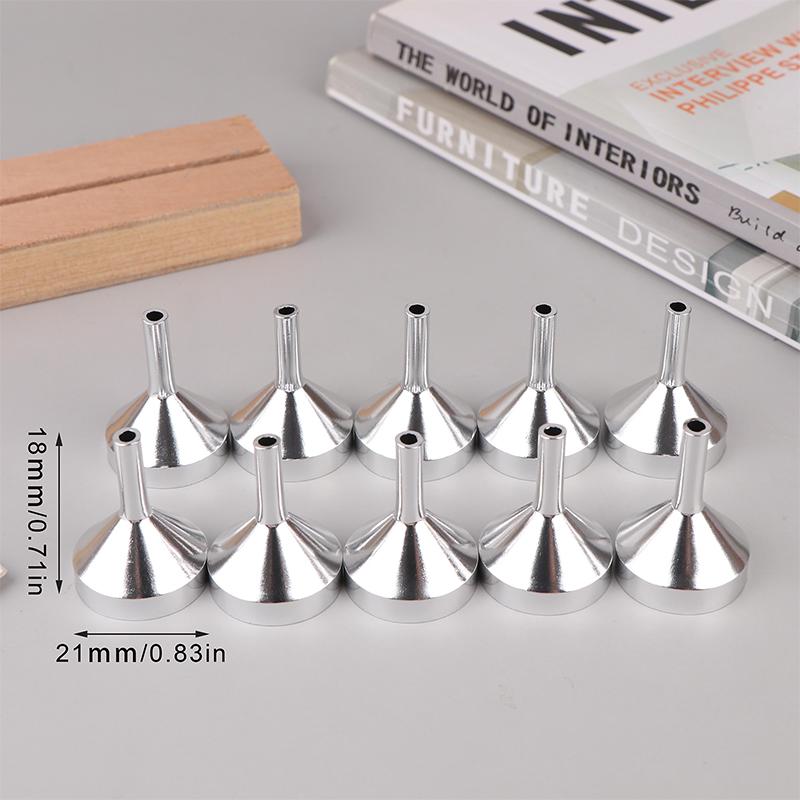 10Pcs Mini Metal/Plastic Aluminum Funnel Small Funnels For Perfume Mini Liquid Essential Oil Funnels Empty Bottle Packing Tools