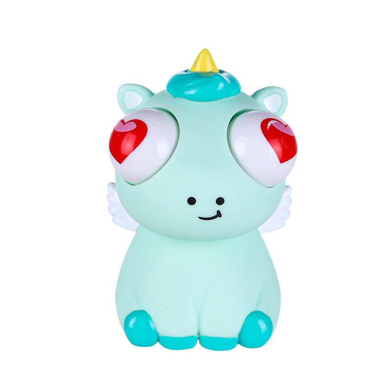 Googly-Eyed Stress Relief Unicorn Doll - Silicone Squeeze Toy with Bursting Eyes for Venting Stress