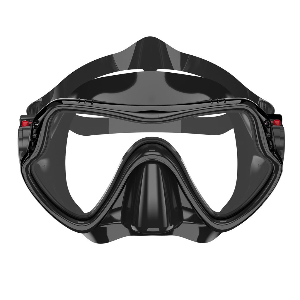 Diving Mask Swimming Goggles Scuba Snorkel Silicone Skirt Tempered Glass Panoramic HD for Adult Youth Anti-Fog with Nose Cover