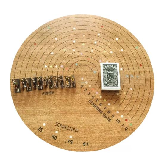 1 набор игр Scratched Horse с картой для покера Деревянные скачки Настольная игра Многопользовательская интерактивная игра для детей и взрослых Семейная игра для вечеринок Ночью