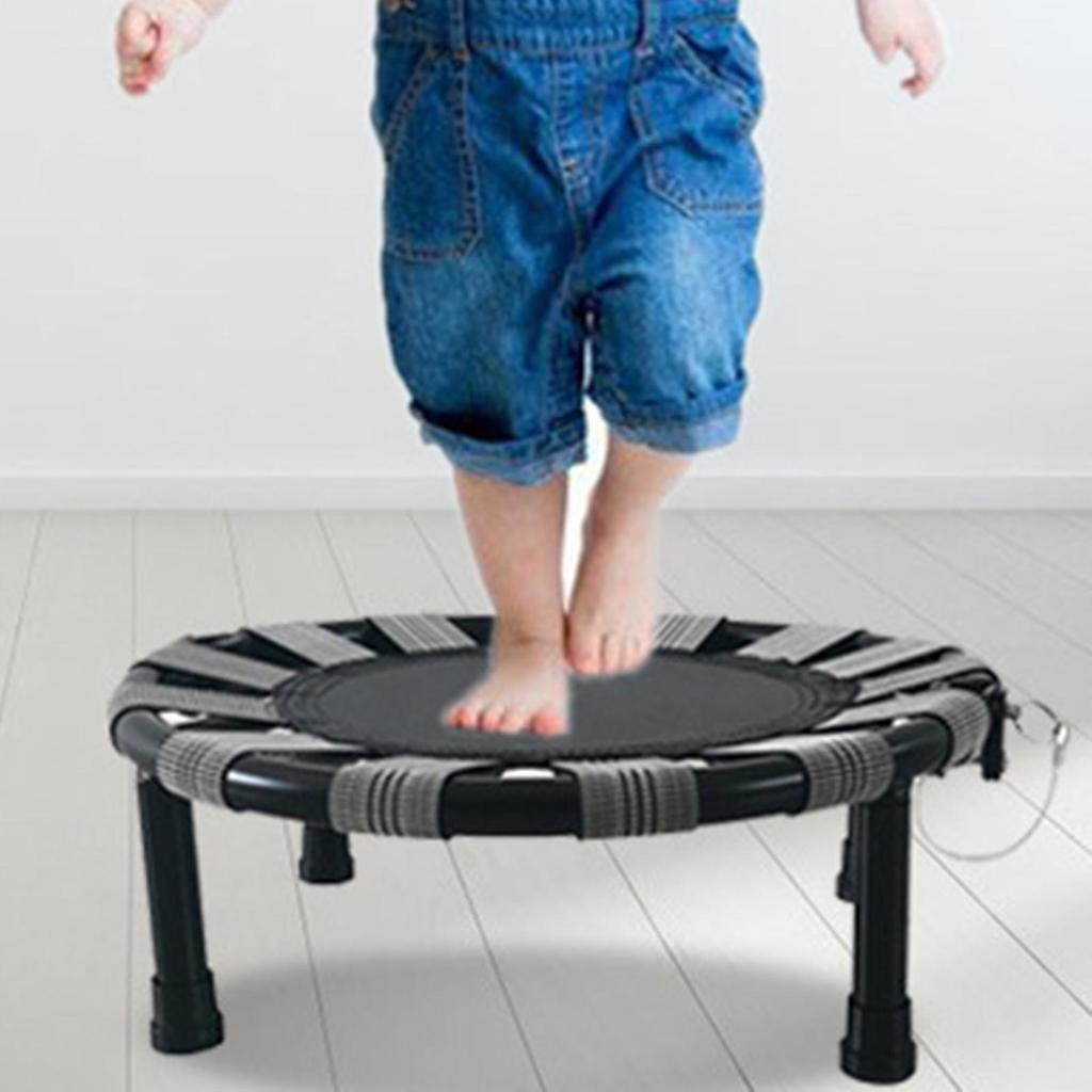 Min Trampoline Round for Children Steel Tube Sturdy Kids Adults Stool Workout Play Indoor