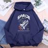 Свитшот с капюшоном для женщин Space Shuttle 1990 Ищущий Тайны Вселенной, Повседневный, Мягкий, Свободный, Осенние Худи, Флисовые Теплые Топы