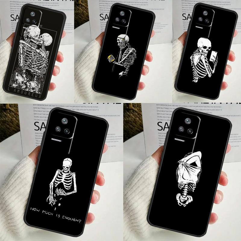 Aesthetics Skeleton Case For POCO X6 Pro X3 X5 F3 F5 M5s M6 Pro Xiaomi 14 Ultra 11T 12T 13T Pro 12 13 Lite Cover
