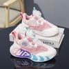 Girls basketball shoes 2025 spring new mesh breathable rotating buckle children and girls sports shoes button running shoes