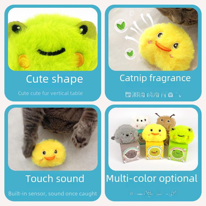 Мягкая игрушка для кошек в виде мультяшного животного - устойчивая к царапинам и укусам, мяч для развлечения