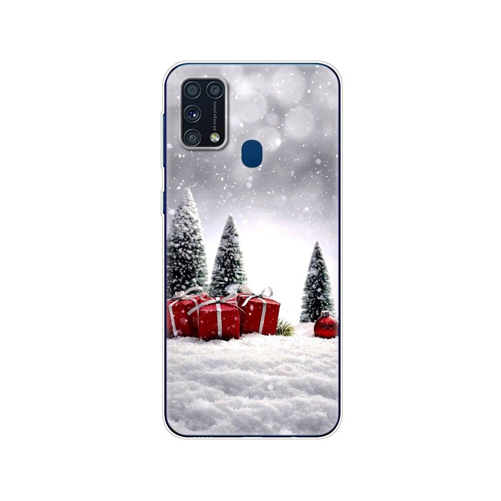 Чехол из ТПУ для Samsung M31, 6,4 дюйма, чехол из ТПУ для Samsung Galaxy M 31 SM-M315 m315, задний чехол для телефона, бампер, зима, снег, Рождество