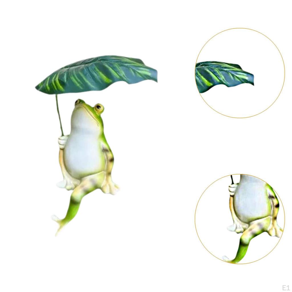 Лягушка отдыхает под листом, фигурка для украшения двора, милая тонкая работа для патио у бассейна