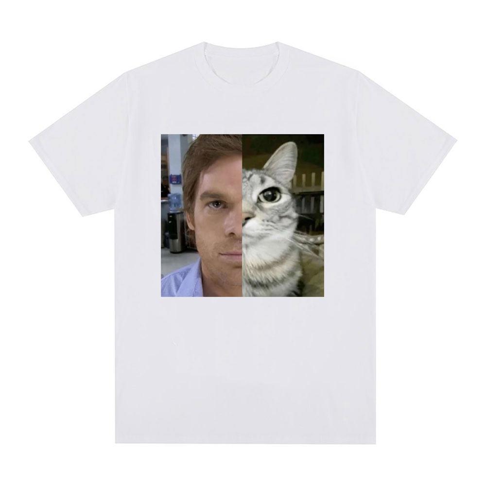 Dexter Morgan Funny Cat European American and American Print Interesting Funny Shortsleeved Tshirt Unisexs Top Fortnite
