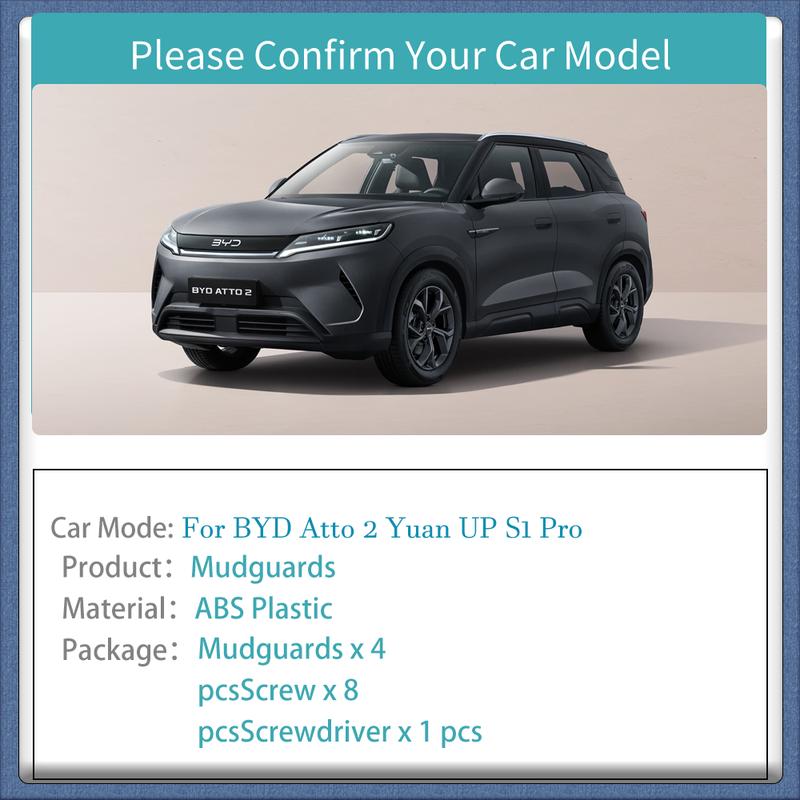 For BYD Atto 2 Yuan UP S1 Pro SC3E 2024~2026 2025 Car Wheel Mudguard Flap Mud Skin Cover Guards Fenders Splash Parts Accessories