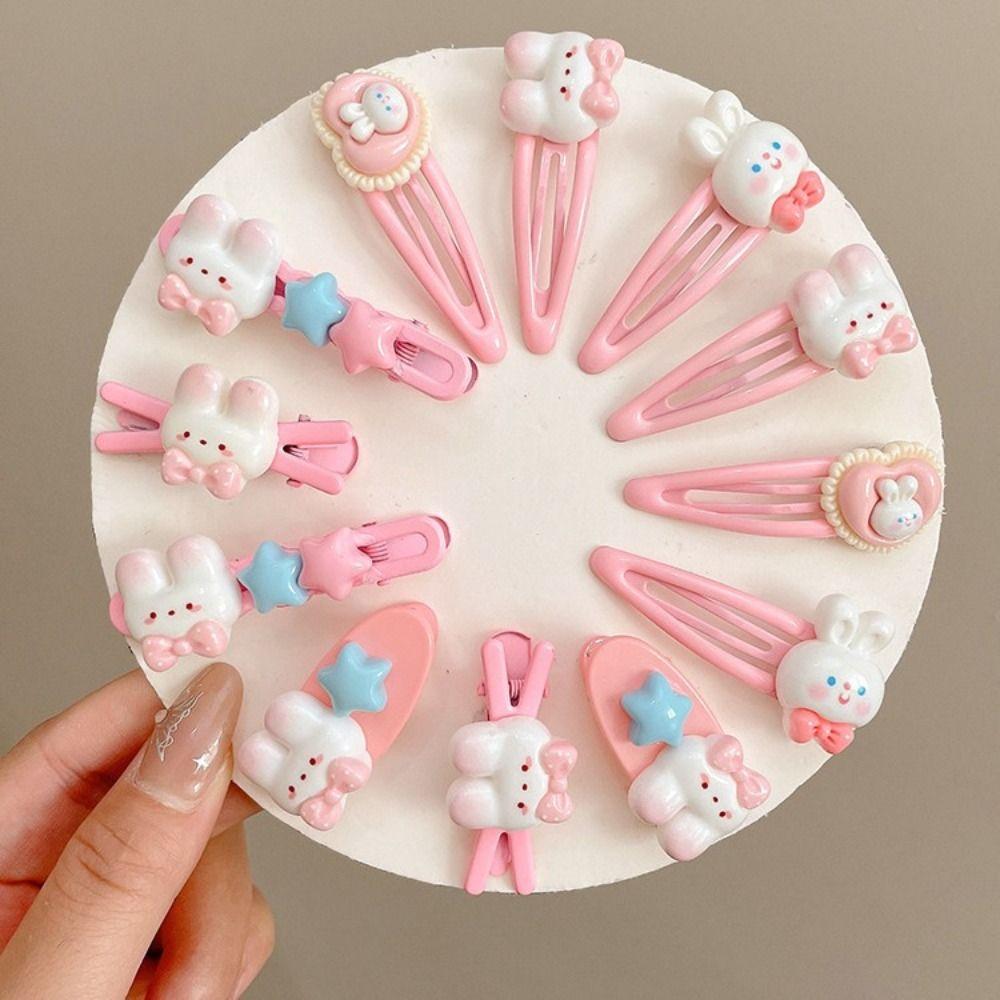 2Pcs/set Candy Color Hairpin Fine Flash Duckbill Clip Fashion Rabbit Hair Clip Women