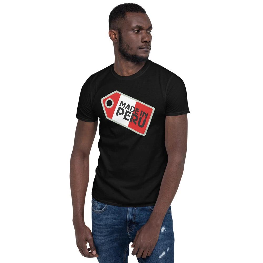 MADE IN PERU luggage tag fun peruvian pride graphic Short-Sleeve Unisex T-Shirt