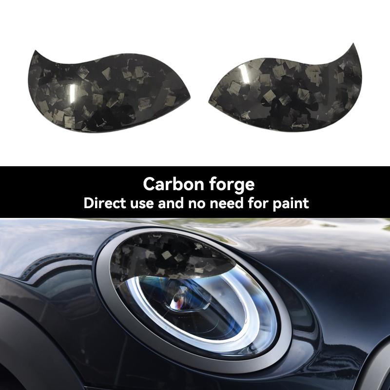 Carbon Fiber Car Headlight Eyebrows Cover FRP Front Angry Eyelids For MINI F54 CLUBMAN F57 CABRIO 3 doors F55 F56 COOPER S
