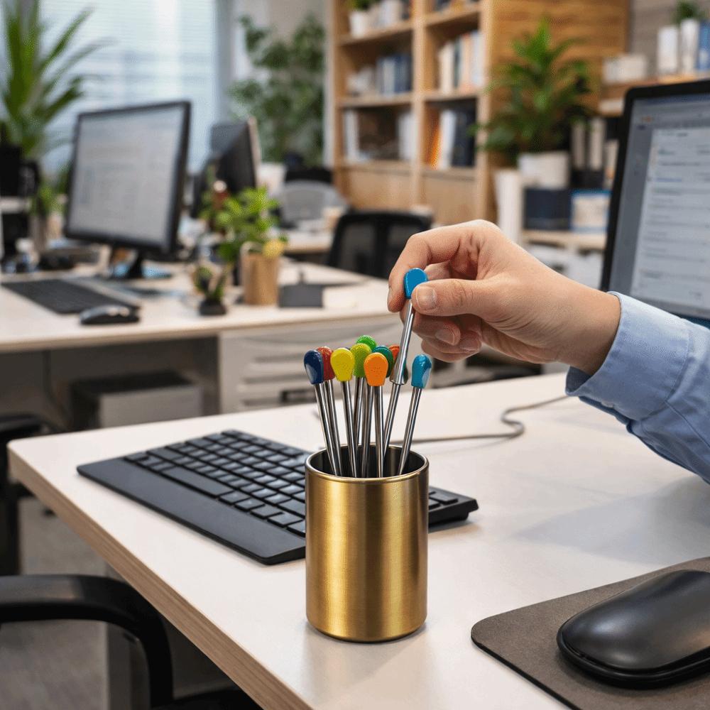 Cylinder Fruit Fork Holder Stainless Steel Mini Metal Box Toothpick Jar Holder  Dining Table