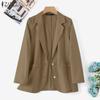 Women Turn Down Collar Casual Long Sleeve Unlined Cardigan Tops