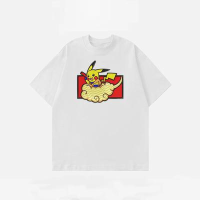 Покемон Совместно Dragon Ball Анимационные Производные Печатная Футболка с Коротким Рукавом Мужская Женская Летняя Мода 2025 Повседневный Хлопковый Топ