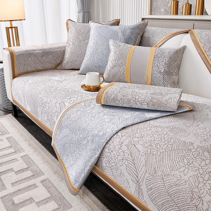 Летний диван для гостиной, крутой бамбуковый коврик, летний простой дизайн, современная подушка, спинка, подлокотник, тканевый чехол