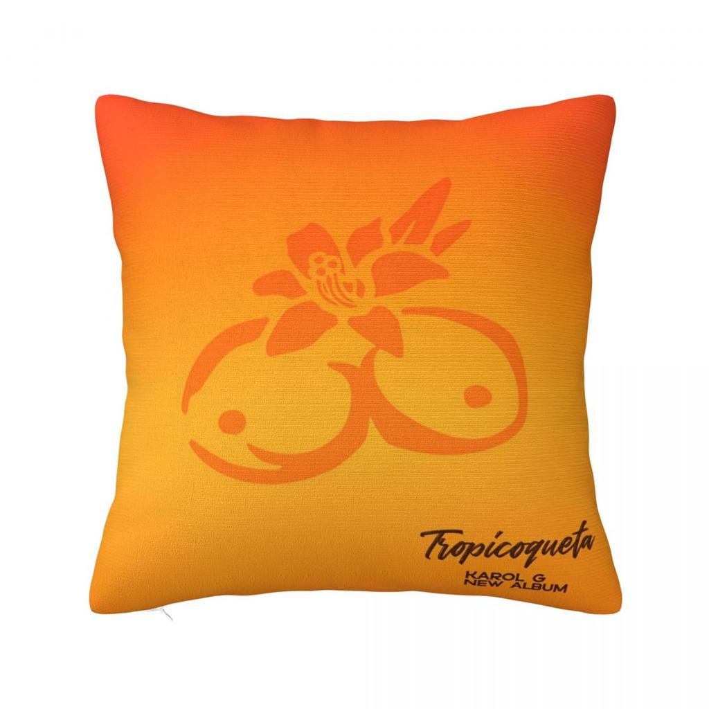 Karol G Tropicoqueta New Album Pillowcase Polyester Cushion Cover Decor Verano Rosa Throw Pillow Case Cover Home Square 40X40Cm