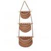 Practical Cotton Rope Hanging Fruit Baskets Handmade Simple 3 Tier Storage Bag Stylish Fruit Net Pocket for Home