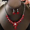 Exquisite Necklace Earrings Set Shining Crystal Necklace Set Princess Rhinestone Jewelry Set  Women