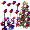 Independence Day Colorful Balls And Branches, Red White Blue Floral Poles, Reusable Plastic Foam Spheres, Vase Cake Decoration, Patriotic Party Decor