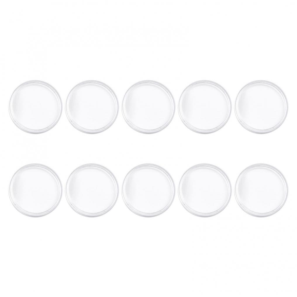 100 шт. Футляры для хранения монет Прозрачные капсулы Круглые Портативные Пластиковые Жетоны