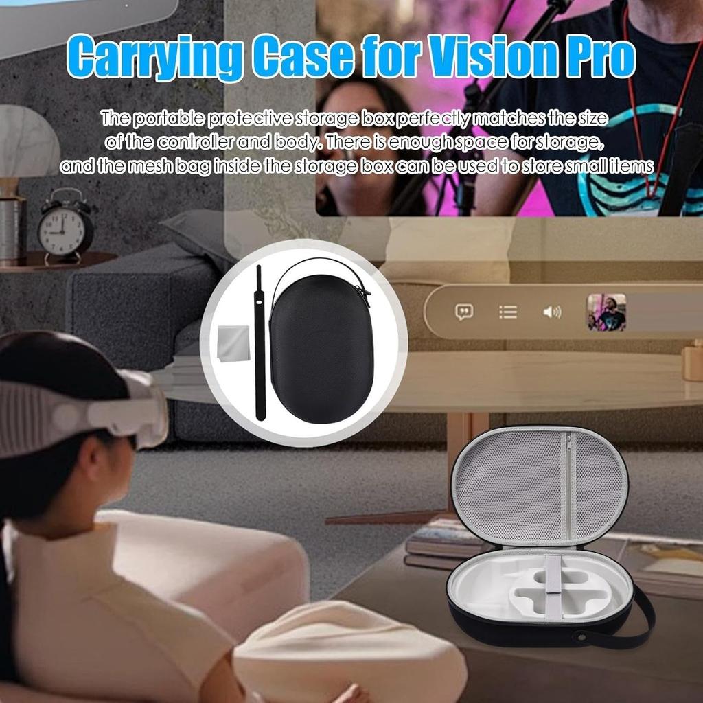 Hard Carrying Case for Apple Vision Pro, Anti-Fall Waterproof Portable Protector for Apple Vision Pro Case, Travel Storage Case Compatible
