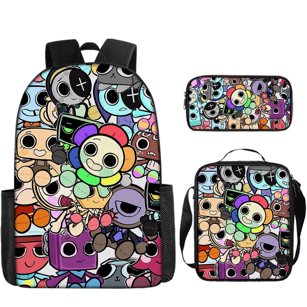 Rhythm Box Sprunki Student School Bag Backpack Backpack Three-Piece Set