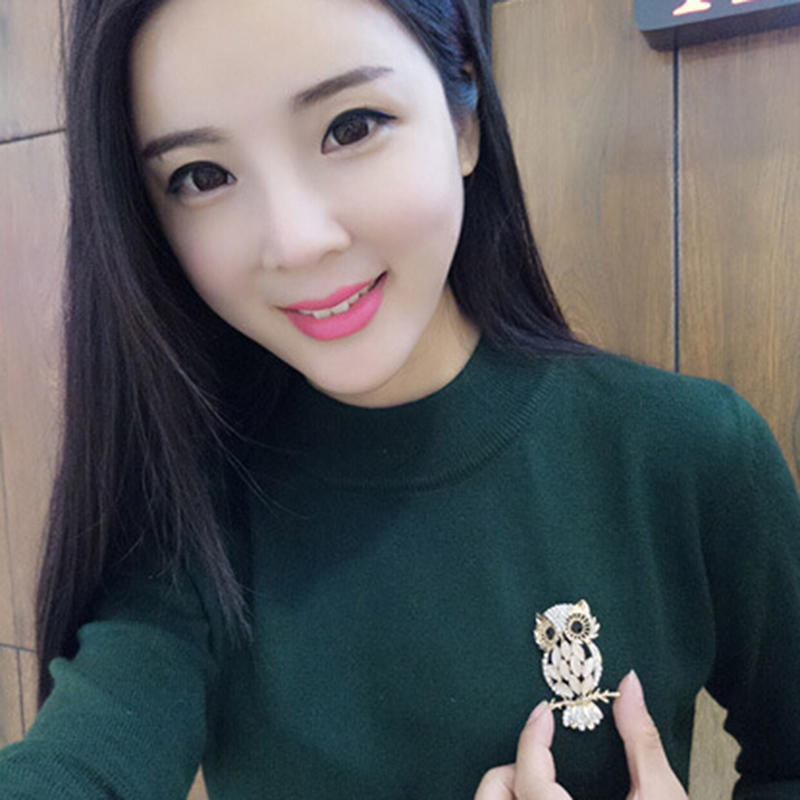 Big Owl Brooches Bouquet Vintage Wedding Hijab Scarf Pin Up Buckle Broches